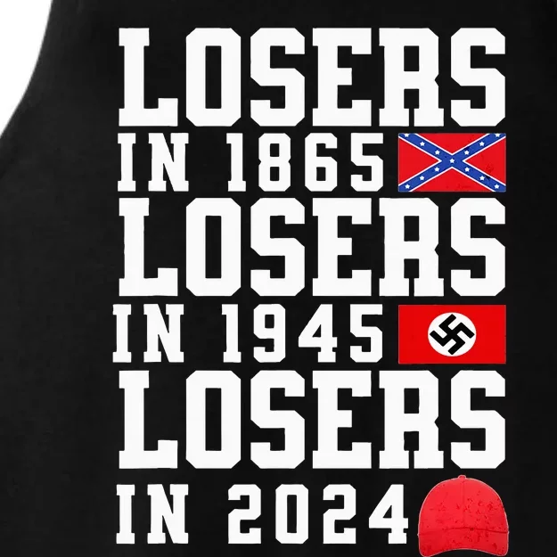 Losers In 1865 Losers In 1945 Losers In 2024 Ladies Tri-Blend Wicking Tank