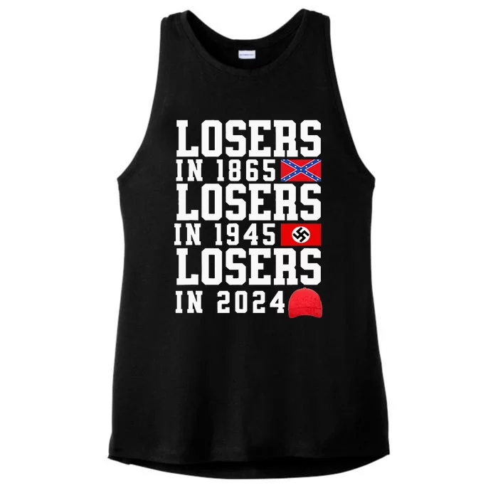 Losers In 1865 Losers In 1945 Losers In 2024 Ladies Tri-Blend Wicking Tank