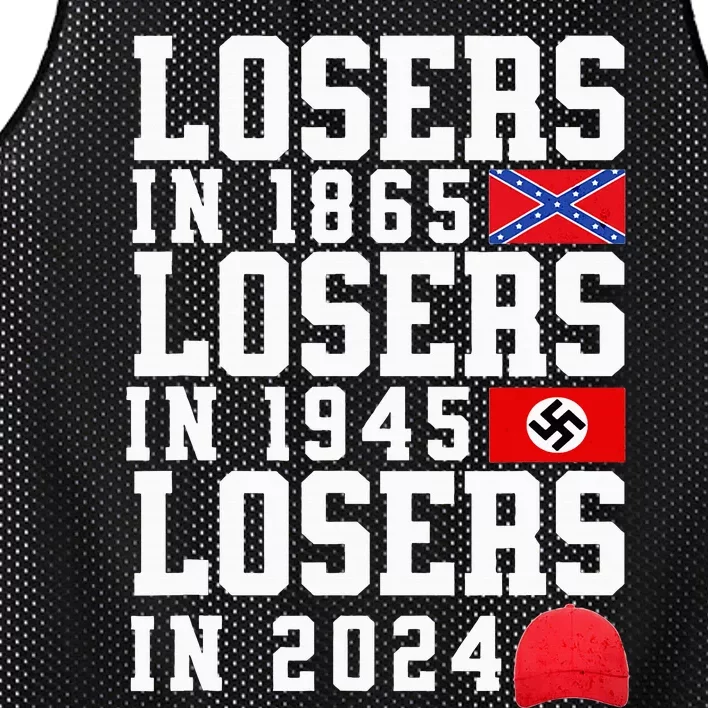 Losers In 1865 Losers In 1945 Losers In 2024 Mesh Reversible Basketball Jersey Tank