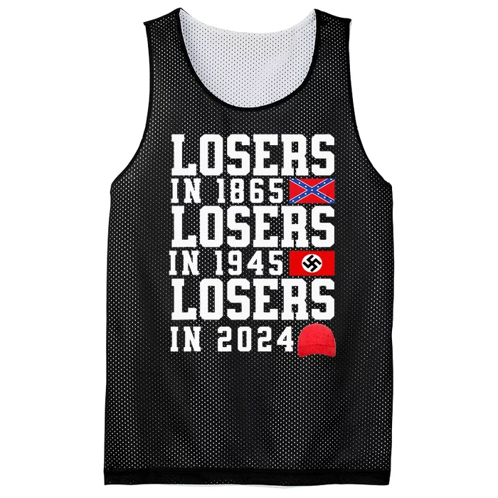 Losers In 1865 Losers In 1945 Losers In 2024 Mesh Reversible Basketball Jersey Tank