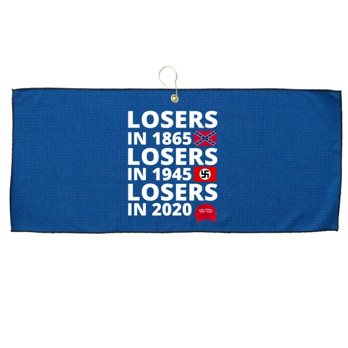 Losers In 1865 Losers In 1945 Losers In 2020 Large Microfiber Waffle Golf Towel