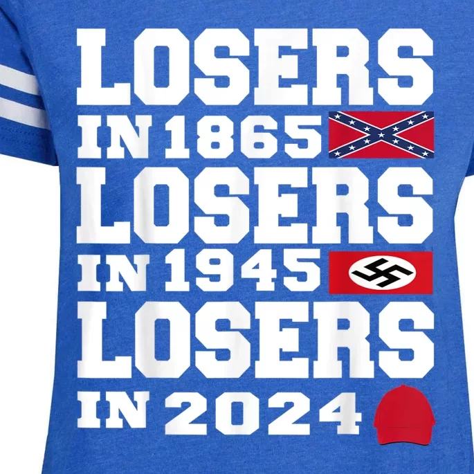 Losers In 1865 Losers In 1945 Losers In 2024 Enza Ladies Jersey Football T-Shirt