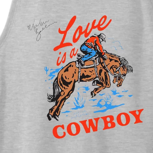 Love Is A Cowboy Tee Gift Love Ladies Tri-Blend Wicking Tank