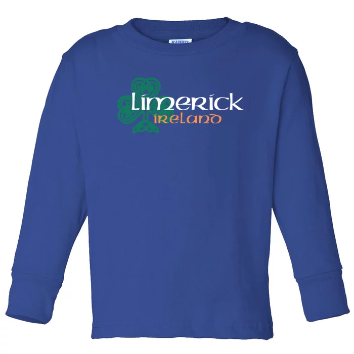 Limerick Irish American Celtic Shamrock Cool Gift Toddler Long Sleeve Shirt