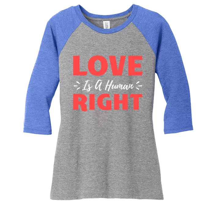 Love Is A Hu Right Gift Women's Tri-Blend 3/4-Sleeve Raglan Shirt