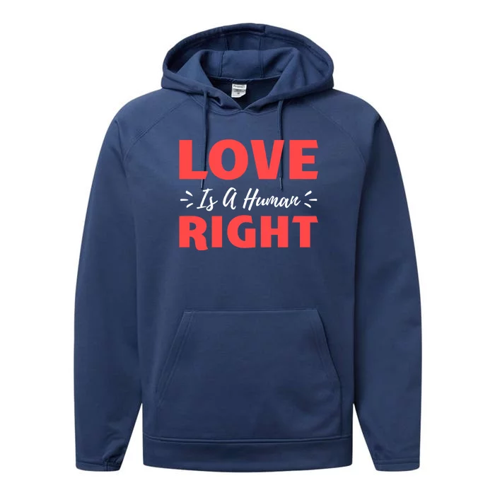 Love Is A Hu Right Gift Performance Fleece Hoodie