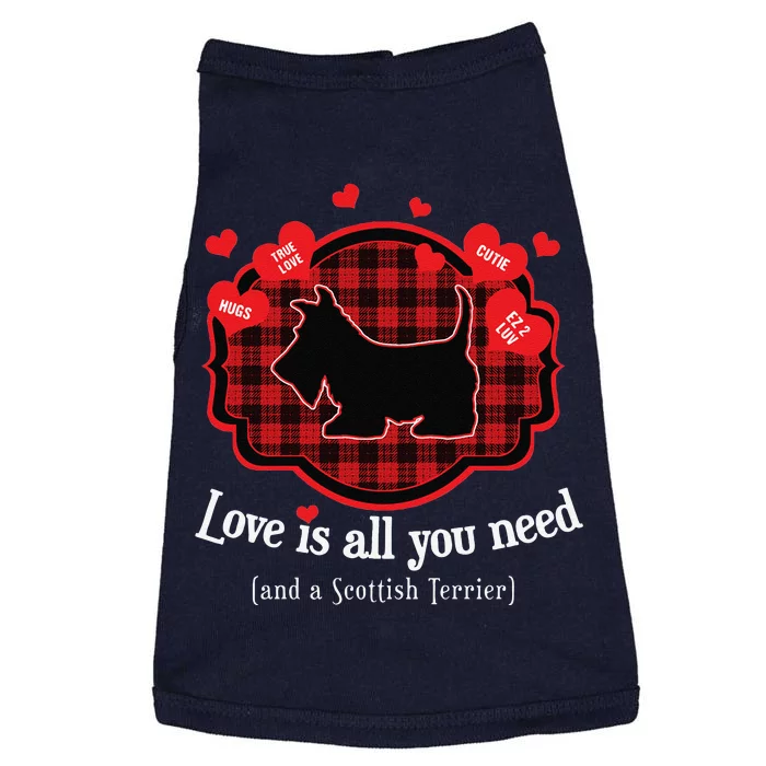 Love Is All You Need And A Scottish Terrier Cute Scottie Dog Doggie Tank