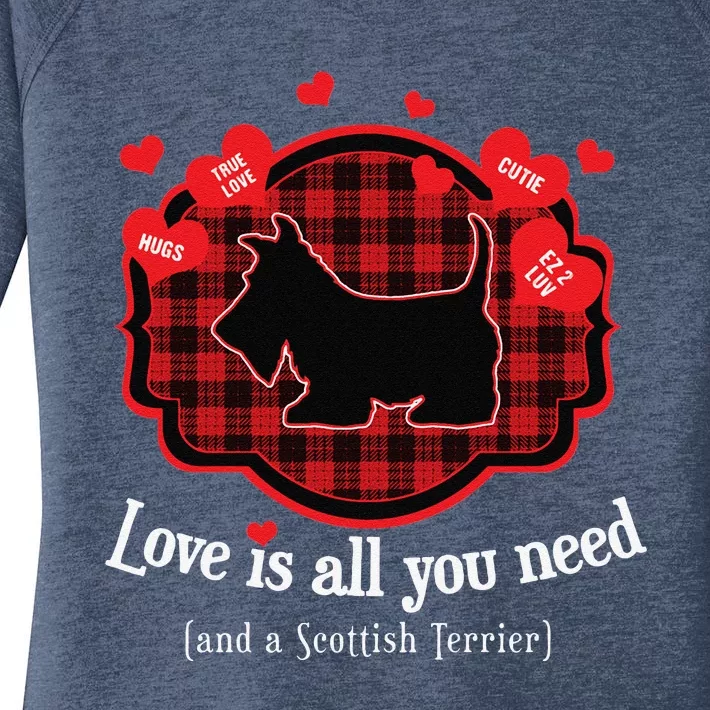 Love Is All You Need And A Scottish Terrier Cute Scottie Dog Women's Perfect Tri Tunic Long Sleeve Shirt