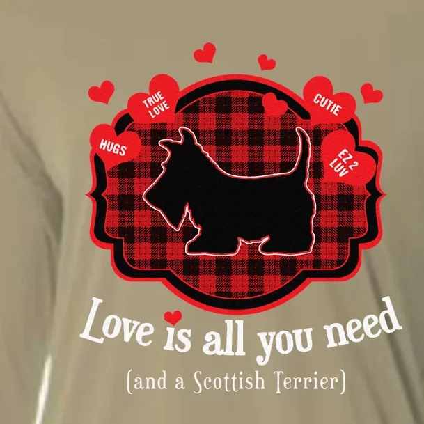 Love Is All You Need And A Scottish Terrier Cute Scottie Dog Cooling Performance Long Sleeve Crew