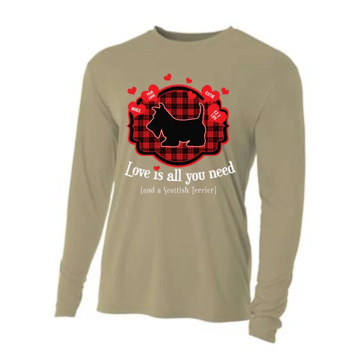 Love Is All You Need And A Scottish Terrier Cute Scottie Dog Cooling Performance Long Sleeve Crew