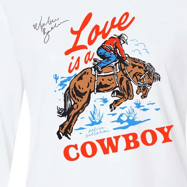 Love Is A Cowboy Tee Gift Love Womens Cotton Relaxed Long Sleeve T-Shirt