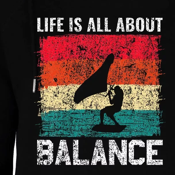 Life Is All About Balance Hydrofoil Foiling Surfing Lover Womens Funnel Neck Pullover Hood