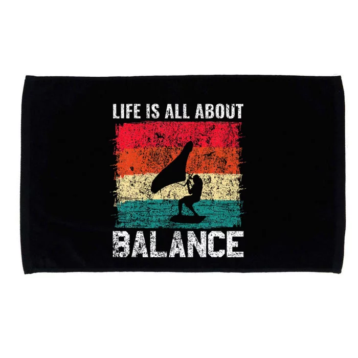 Life Is All About Balance Hydrofoil Foiling Surfing Lover Microfiber Hand Towel