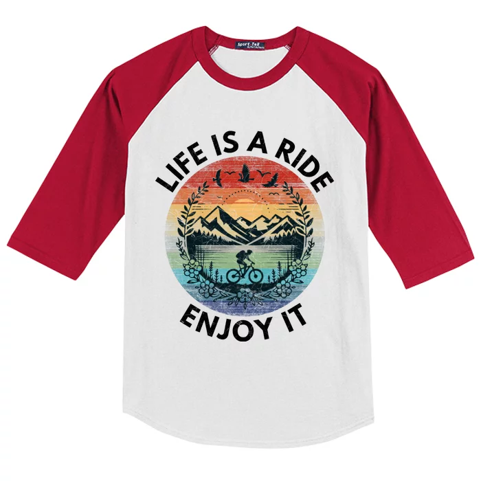 Life Is A Ride Enjoy It Kids Colorblock Raglan Jersey