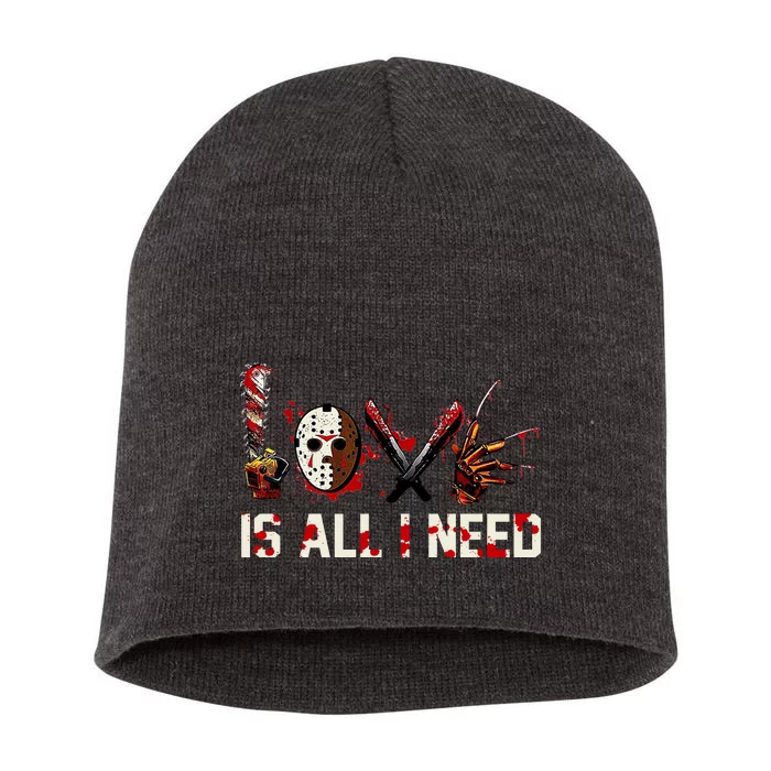 Love Is All I Need Halloween Horror Short Acrylic Beanie