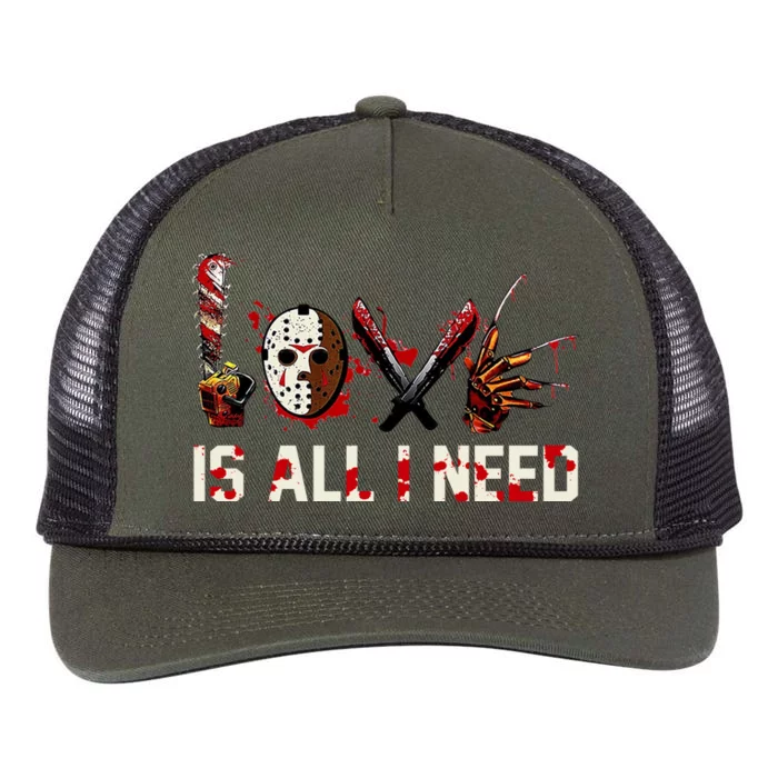 Love Is All I Need Halloween Horror Retro Rope Trucker Hat Cap