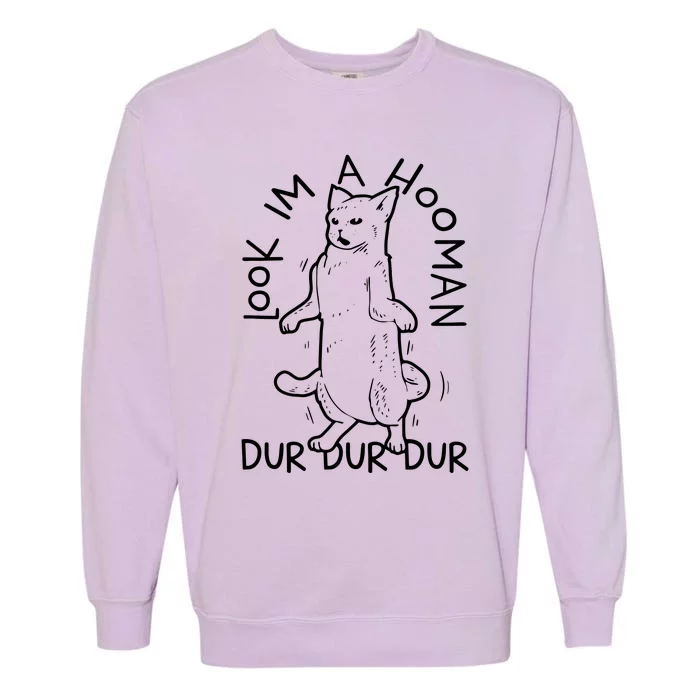 Look Im A Hooman Dur Dur Dur Garment-Dyed Sweatshirt