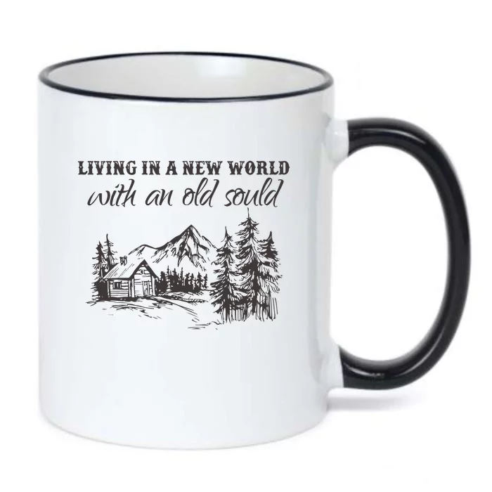 Living In A New World With An Old Soul Black Color Changing Mug