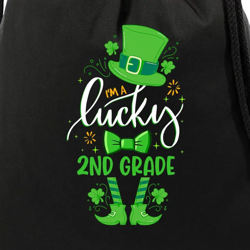 Leprechaun I'm A Lucky 2nd Grade Teacher St Patrick's Day Drawstring Bag