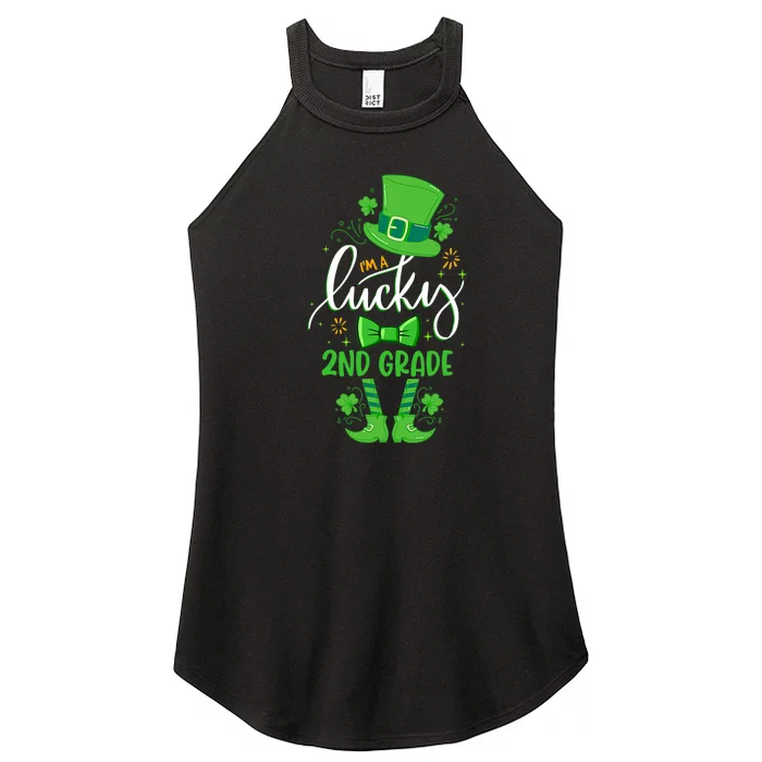 Leprechaun I'm A Lucky 2nd Grade Teacher St Patrick's Day Women’s Perfect Tri Rocker Tank