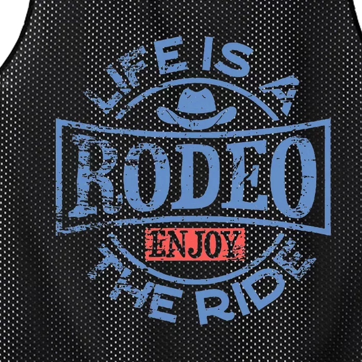 Life Is A Rodeo Bull Fighter Cowboy Longhorn Bull Riding Mesh Reversible Basketball Jersey Tank