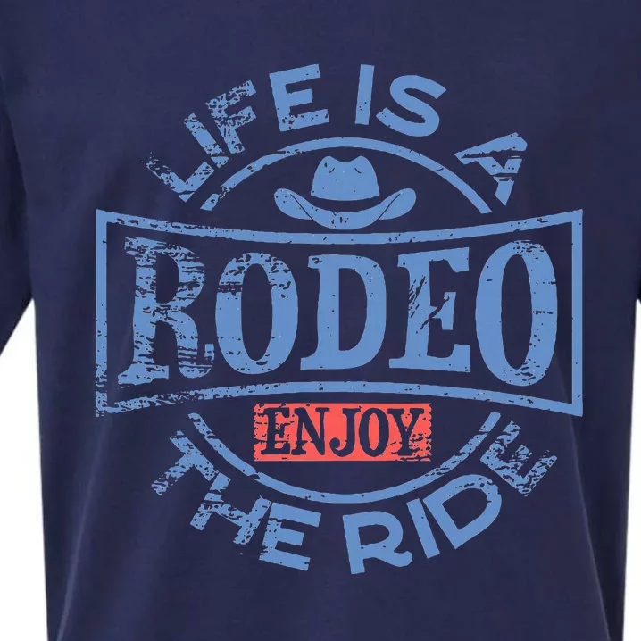 Life Is A Rodeo Bull Fighter Cowboy Longhorn Bull Riding Sueded Cloud Jersey T-Shirt