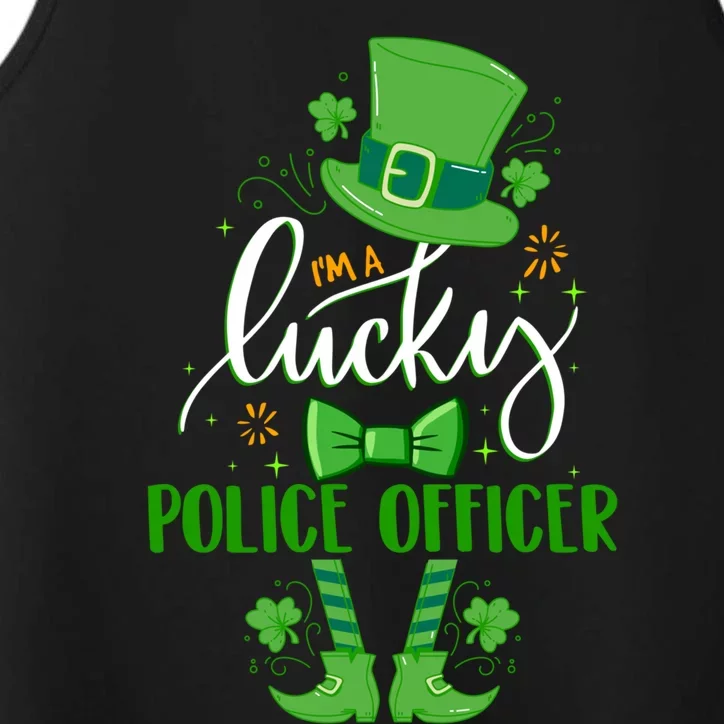 Leprechaun I'm A Lucky Police Officer Matching St Patrick's Gift Performance Tank