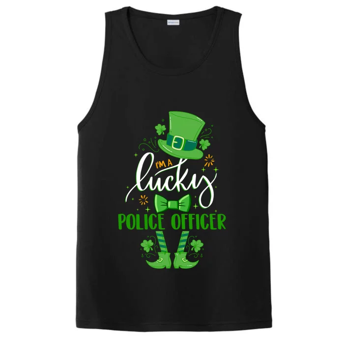 Leprechaun I'm A Lucky Police Officer Matching St Patrick's Gift Performance Tank