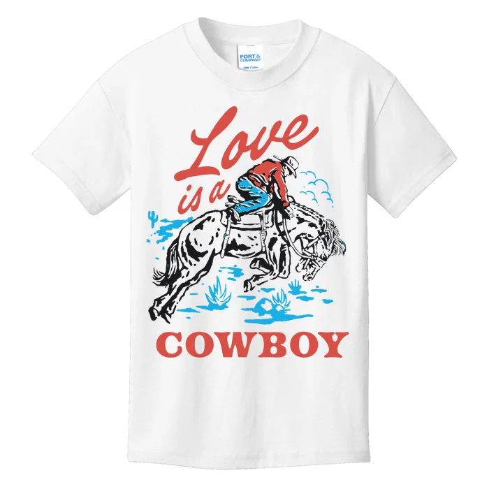 Love Is A Cowboy Funny Cowboy Kids T-Shirt