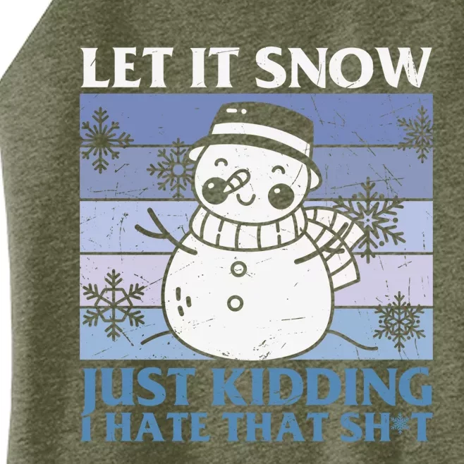 Let It A Snow Just Ding Gift Women’s Perfect Tri Rocker Tank