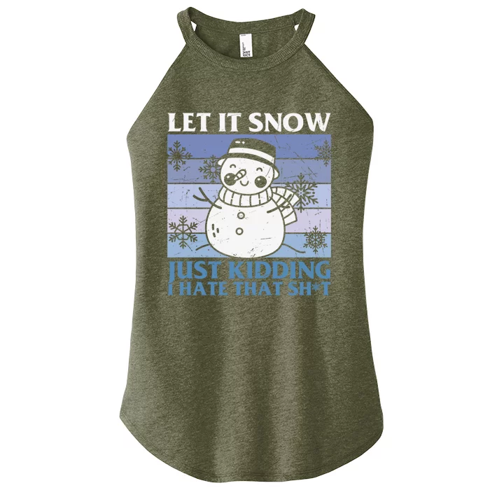 Let It A Snow Just Ding Gift Women’s Perfect Tri Rocker Tank