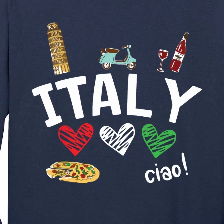 Love Italy And Everything Italian Culture Gift Tall Long Sleeve T-Shirt