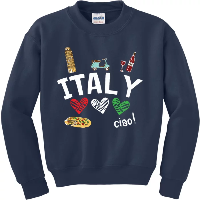 Love Italy And Everything Italian Culture Gift Kids Sweatshirt