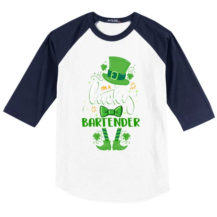 Leprechaun I'm A Bartender St Patrick Day Bartender Funny Gift Cute Gift Baseball Sleeve Shirt