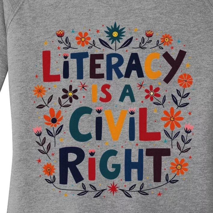 Literacy Is A Civil Right Reading Teacher Design Women's Perfect Tri Tunic Long Sleeve Shirt