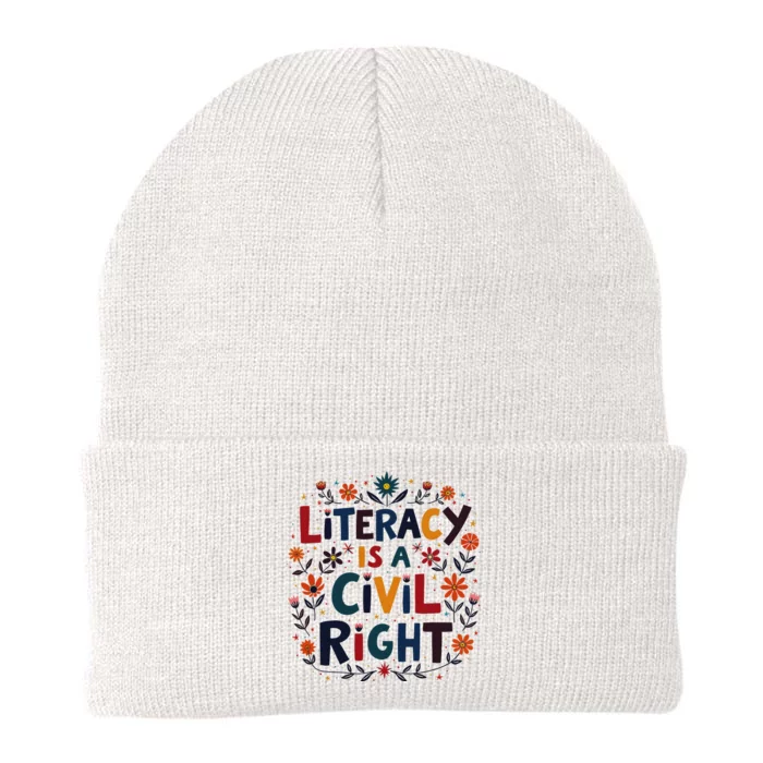 Literacy Is A Civil Right Reading Teacher Design Knit Cap Winter Beanie