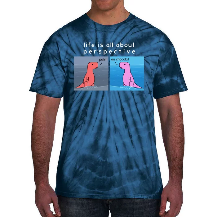 Life Is All About Perspective Dinosaur Tie-Dye T-Shirt