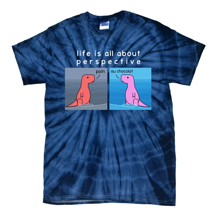 Life Is All About Perspective Dinosaur Tie-Dye T-Shirt