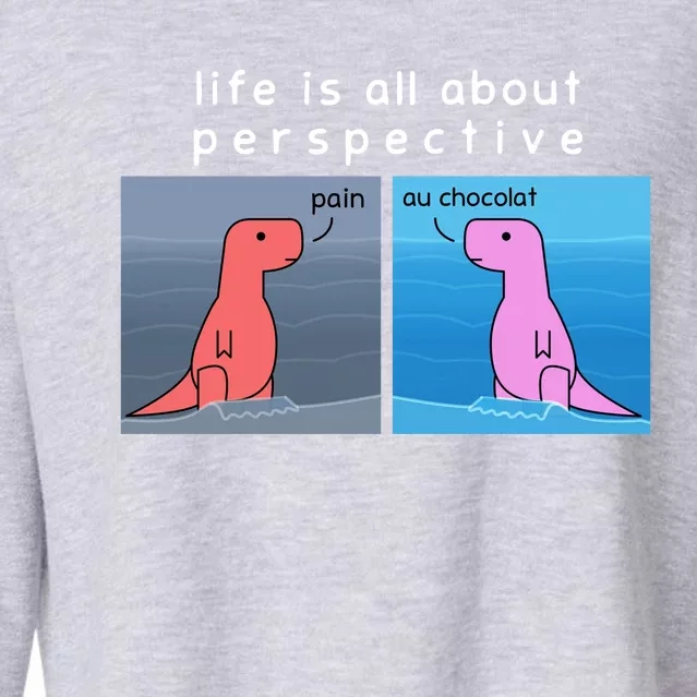 Life Is All About Perspective Dinosaur Cropped Pullover Crew