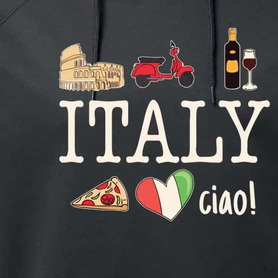 Love Italy And Everything Italian Culture Performance Fleece Hoodie