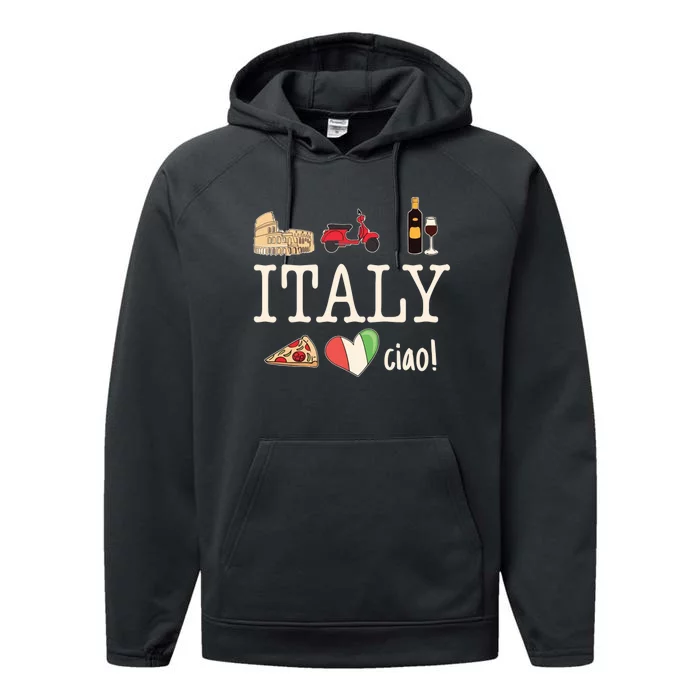 Love Italy And Everything Italian Culture Performance Fleece Hoodie