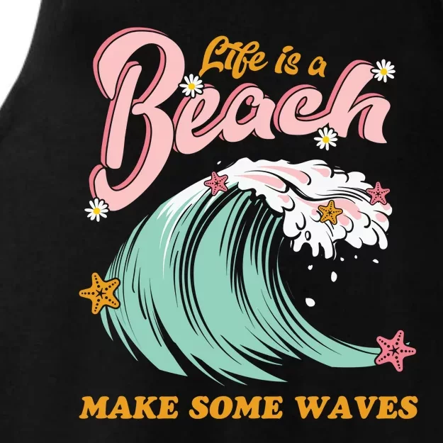 Life Is A Beach Make Some Waves Ladies Tri-Blend Wicking Tank