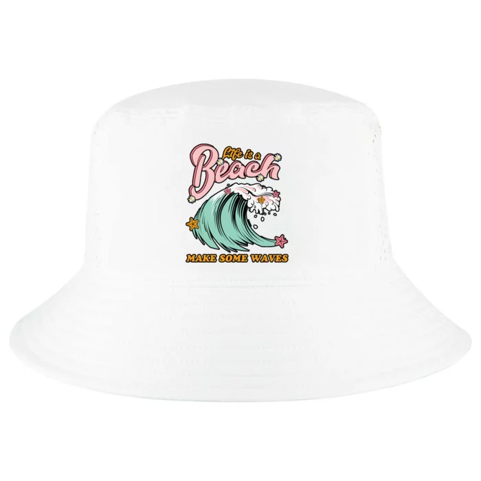 Life Is A Beach Make Some Waves Cool Comfort Performance Bucket Hat