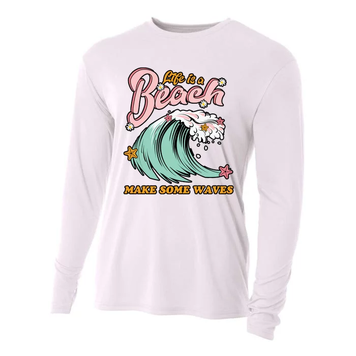 Life Is A Beach Make Some Waves Cooling Performance Long Sleeve Crew