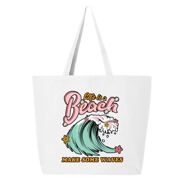 Life Is A Beach Make Some Waves 25L Jumbo Tote