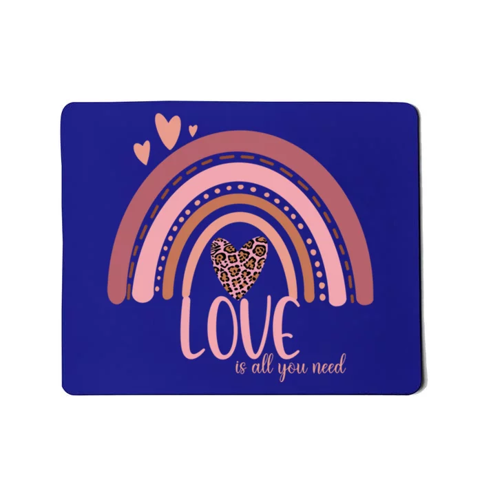 Love Is All You Need Boho Vintage Rainbow Love Valentines Gift Mousepad