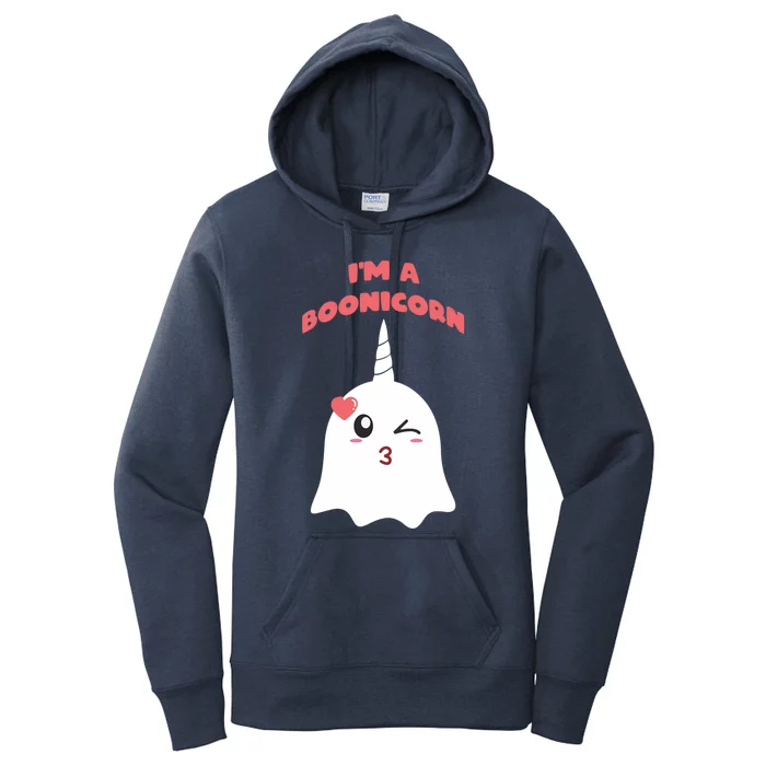 Lovely Im A Boonicorn Ghost Emoticon Cute Halloween Spirit Cool Gift Women's Pullover Hoodie