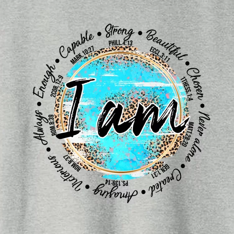 Leopard I Am Inspirational Bible Verse Christian Religious Great Gift Women's Crop Top Tee