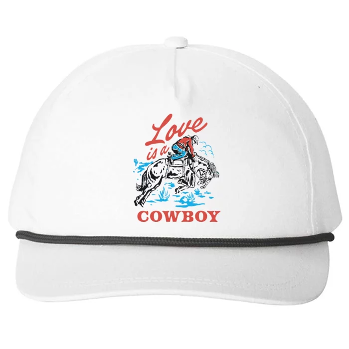 Love Is A Cowboy Funny Cowboy Snapback Five-Panel Rope Hat