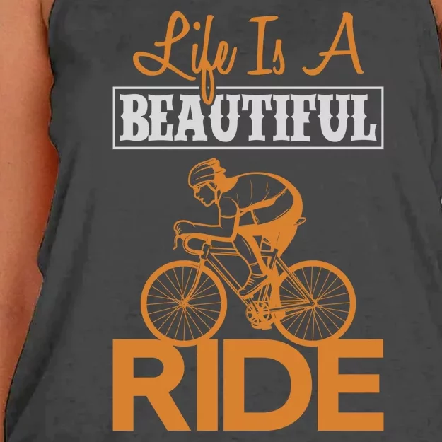 Life Is A Beautiful Ride Women's Knotted Racerback Tank